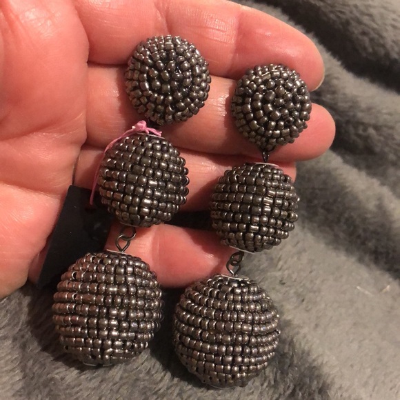 Dark Silver Trio Earrings-NWT - Picture 1 of 5